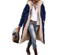 Manteau d'hiver long - Doudoune réversible à capuche avec fermeture éclair, vêtement d'extérieur léger et isolant | Veste matelassée fine et douce, vêtement de loisirs chaud pour voyage, vie