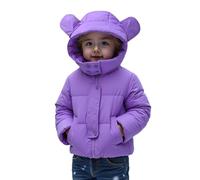 Manteau d'hiver matelassé en Duvet pour Filles destiné à Un Usage Quotidien d'extérieur Veste Chaude et épaisse pour Enfants Style décontracté et Pratique (Purple, 9-10 Years)