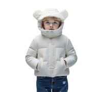 Manteau d'hiver matelassé en Duvet pour Filles destiné à Un Usage Quotidien d'extérieur Veste Chaude et épaisse pour Enfants Style décontracté et Pratique (White, 11-12 Years)