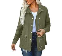 Manteau d'hiver maxi pour femme - Cardigan solide - Manteau coupe-vent pour femme - Manteau d'hiver épais et chaud - Long, Vert armée., M