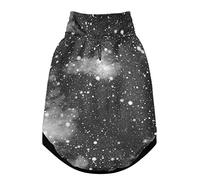 Manteau d'hiver pour animal domestique avec trous de suspension, coupe-vent en polaire extra chaude pour chien et chat, motif nébuleuse, ciel étoilé, arc-en-ciel, noir, blanc, taille L
