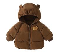 Manteau d'hiver pour bébé et Tout-Petit Oreille de Ours Mignon Peluche Doux Coupe-Vent Automne Vêtements d'extérieur Paquetable et Résistante à L’Eau Bébé Ski Doudoune à Capuche Chaud