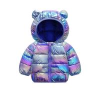 Manteau d'hiver pour bébé et Tout-Petit Oreille de Ours Mignon Peluche Doux Coupe-Vent Automne Vêtements d'extérieur Imperméable Compressible Reversible Doudoune Épaisse à Capuche Bébé