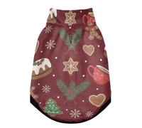 Manteau d'hiver pour chien par temps froid, veste chaude coupe-vent avec ceinture de sécurité, fermeture éclair, combinaison à quatre pattes pour chien, motif pain d'épices de Noël