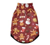 Manteau d'hiver pour chien par temps froid, veste chaude coupe-vent avec ceinture de sécurité, fermeture éclair, combinaison à quatre pattes pour chien, motif bonhomme en pain d'épices de Noël