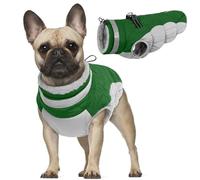Manteau d'hiver pour Chien, Veste Coupe-Vent Coton Chien Imperméable Vêtements Polaire Chiot Gilet Réfléchissante Coat Veste d'habillement Chien Chaud avec Col en Fourrure(Vert, XS)