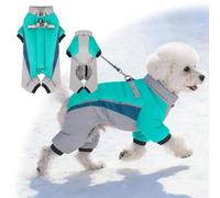 Manteau d'hiver pour Chiens, Combinaison Polaire entièrement isolée, avec Sangle de Poitrine intégrée, imperméable et Coupe-Vent, Doudoune pour Chiots à Quatre Pattes.(Grün,43X32CM)