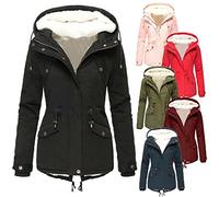 Manteau d'hiver pour femme - Chaud - Coupe-vent - Doudoune longue d'hiver - Trench long avec capuche - Manteau d'hiver pour femme - Grandes tailles - Veste matelassée épaisse - Veste d'hiver élégante