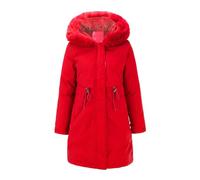 Manteau d'hiver pour femme - Manteau parka d'extérieur - Rue quotidienne - Manteau long - Coupe normale - Réglable - Coupe-vent - Chaud - Respirant - Streetwear - Gants de guides de chien, rouge, 6XL