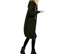 Manteau d'hiver pour femme, manteaux à capuche légers et coupe-vent avec poches, manteau à capuche classique, veste polyvalente de couleur unie, vêtements d'extérieur d'automne, vert militaire, 3XL