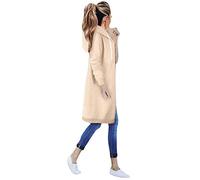 Manteau d'hiver pour femme, manteaux à capuche légers et coupe-vent avec poches, manteau à capuche classique, veste polyvalente de couleur unie, vêtements d'extérieur d'automne, kaki, 3XL