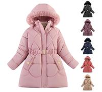 Manteau d'hiver pour filles avec ceinture à la taille et poches, veste chaude et épaisse mi-longue, manteau à capuche en fausse fourrure pour adolescentes, doudoune coupe-vent, parka rembourrée