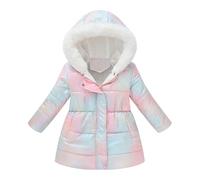 Manteau d'hiver pour Tout-Petits garçons et Filles, Veste à Capuche tie-Dye, épaisse, Coupe-Vent, Fermeture éclair, vêtements d'extérieur Chauds (9-10 Years)