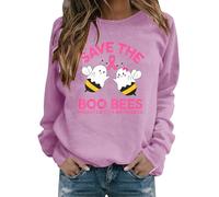 Manteau d'intérieur surdimensionné pour femme - Pull de sport pour femme - Cancer du sein - Halloween, violet, L