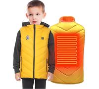 Manteau Doudoune Chauffant Enfants sans Manche Gilet Chauffante Enfant Garçons et Filles USB avec 2 Zones de Chauffage Veste Chauffante imprimé Doudoune pour Camping Coupe-Vent Imperméable Ski