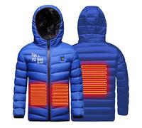 Manteau Doudoune Chauffant Enfants USB Veste Chauffant Electrique Garçons Filles avec 3 Zones de Chauffage Manches Longues Veste Chauffante Doudoune imprimé Anime Vêtements Chauffants Lavable