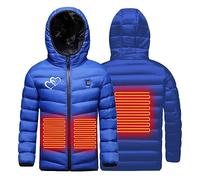 Manteau Doudoune Chauffant Enfants Veste Chauffant Electrique Garçons Filles avec 3 Zones de Chauffage Manches Longues Veste Chauffante Doudoune imprimé Anime Vêtements Chauffants Lavable