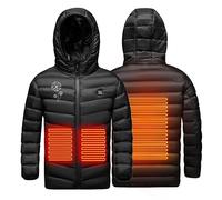 Manteau Doudoune Chauffant Enfants-Veste Chauffante Enfant USB à Capuche - 3 Températures Réglables - Manches Longues - Veste Chauffant avec Zips Vêtement Lavable Doudoune Chasse Enfants Hiver