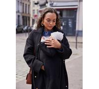 Manteau en drap de laine évolutif grossesse et post-partum noir 48