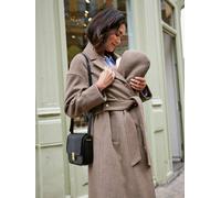 Manteau en drap de laine évolutif grossesse et post-partum noisette 48