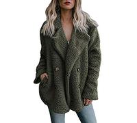 Manteau en Fausse Fourrure Femme Grande Taille Manches Longues Hiver Mode Noir Veste Marron Oversize Outwear Casual Coats Overdose