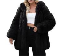 Manteau en fausse fourrure pour femme - Manteau d'hiver chaud thermique - Veste polaire à manches longues en peluche - Cardigan d'extérieur ouvert sur le devant - Gilet chauffant pour femmes - Manteau