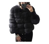 Manteau en Fausse Fourrure pour Femmes et Veste Couchée Floue Mouche Floue Mince De Couteau Chaud