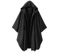 Manteau en Laine de Conception irrégulière Sombre Automne Hiver Manteau en Laine à Capuche Longue Cape Style vêtements pour Femmes Manteaux pour Femmes