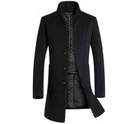 Manteau en Laine pour Homme Manteau Long 3/4 - Veste Chaud avec Col à Revers éLéGant Boutonnage Simple Coupe AjustéE VêTement ExtéRieur DéContracté Adapté à La Saison Froide - RéSiste Au Vent