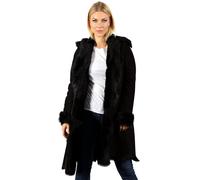 Manteau En Peau De Mouton Toscana Noir 3/4 Luxueux Pour Femme