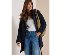 Manteau en peluche à capuche contrastée