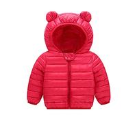 Manteau Enfant à Capuche Impermeable Bébé Chaud Doudoune Veste Hiver Léger Epais Zippée Blouson Matelassé Rembourré Vêtement à Poches Filles et Garcon De 6 Mois à 4 Ans