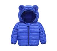 Manteau Enfant à Capuche Impermeable Bébé Chaud Doudoune Veste Hiver Léger Epais Zippée Blouson Matelassé Rembourré Vêtement à Poches Filles et Garcon De 6 Mois à 4 Ans