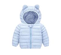 Manteau Enfant à Capuche Impermeable Bébé Chaud Doudoune Veste Hiver Léger Epais Zippée Blouson Matelassé Rembourré Vêtement à Poches Filles et Garcon De 6 Mois à 4 Ans