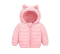 Manteau Enfant à Capuche Impermeable Bébé Chaud Doudoune Veste Hiver Léger Epais Zippée Blouson Matelassé Rembourré Vêtement à Poches Filles et Garcon De 6 Mois à 4 Ans