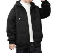 Manteau Enfant Doudoune Fille Garçon Veste Hiver à Capuche, Parka Coupe Vent Rembourré Blouson Matelassé Tissu Thermique Vêtement Chaud Hiver 5-15 Ans