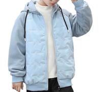 Manteau Enfant Doudoune Fille Garçon Veste Hiver à Capuche, Parka Coupe Vent Rembourré Blouson Matelassé Tissu Thermique Vêtement Chaud Hiver 5-15 Ans