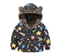 Manteau Enfant Doudoune Garçon Fille Blouson à Capuche Doublée Polaire Veste Bébé Hiver Manteaux Matelassée Veste à Manches Longues Hiver Chaude Vêtement Parka