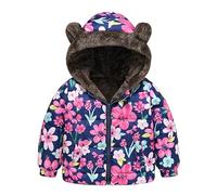 Manteau Enfant Doudoune Garçon Fille Blouson à Capuche Doublée Polaire Veste Bébé Hiver Manteaux Matelassée Veste à Manches Longues Hiver Chaude Vêtement Parka