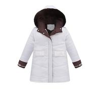 Manteau Enfant Fille Hiver Chaud Doudoune Veste à Polaire Garçon Blouson d'Hiver à Capuche Epaisse Parka Coupe-vent Coat Manteaux et Blousons Chaud et doux Vêtement de Plein Air pour 4-12 Ans
