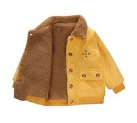Manteau Enfant Garcon 1-6 Ans Hiver Chaud Veste Polaire Enfant Garcon Velours cotele avec Poches Blousons garçon Peluche Epais Manche Longue Decontracte a la Mode (Yellow, 5-6 Ans)