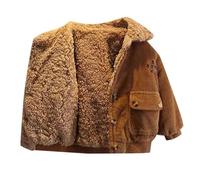Manteau Enfant Garcon 1-6 Ans Hiver Chaud Veste Polaire Enfant Garcon Velours cotele avec Poches Blousons garçon Peluche Epais Manche Longue Decontracte a la Mode (Coffee, 2-3 Ans)