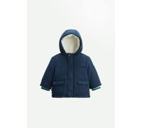 Manteau enfant imperméable doublé sherpa avec capuche oscar bleu 12M