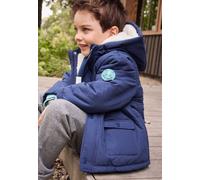 Manteau enfant imperméable doublé sherpa avec capuche oscar bleu 3A