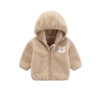 Manteau Enfant Polaire Garçon Fille Blouson à Capuche Doublée Polaire Veste Bébé Hiver Chaude Manteaux Matelassée Veste à Manches Longues Hiver Vêtement Parka Outwear