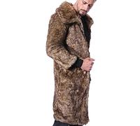 Manteau Fausse Fourrure Homme Hiver Chaud ÉPais Manche Longues Faux Fur Parka Veste Grande Taille Cardigan Pardessus Extérieur Coupe-Vent épaissi Trench-Coat