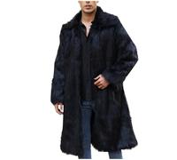 Manteau Fausse Fourrure Homme Hiver Long Couleur Unie Veste Parka Super Doux Chaud Longue Cardigan Trench Coat Outwear Manteau Hiver Chaud et épais Fausse Fourrure Veste Grande Taille