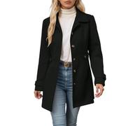 Manteau Femme en Laine Hiver Chaud Chic Mi-Long Trench Veste d'hiver pour Femmes élégante à Revers Manteau en Laine Longueur Moyenne Veste Mi-Saison Femmes Automne Blouson Vetement Coupe-Vent