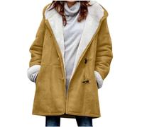 Manteau Femme en Laine Long Hiver Chaud Chic Mi-Long Trench Femme Veste Chaude d'hiver pour Femmes Hiver éPaissir Parka Militaire Polaire Chaude en Peluche Blousons à Capuche Doudoune Manteaux Fille