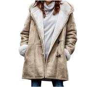Manteau Femme en Laine Long Hiver Chaud Chic Mi-Long Trench Femme Veste Chaude d'hiver pour Femmes Hiver éPaissir Parka Militaire Polaire Chaude en Peluche Blousons à Capuche Doudoune Manteaux Fille